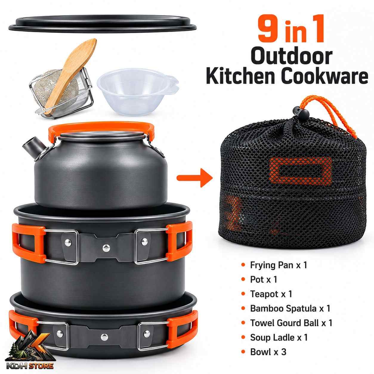 ست ظروف کوهنوردی و کمپینگ دونفره COOKINGSET