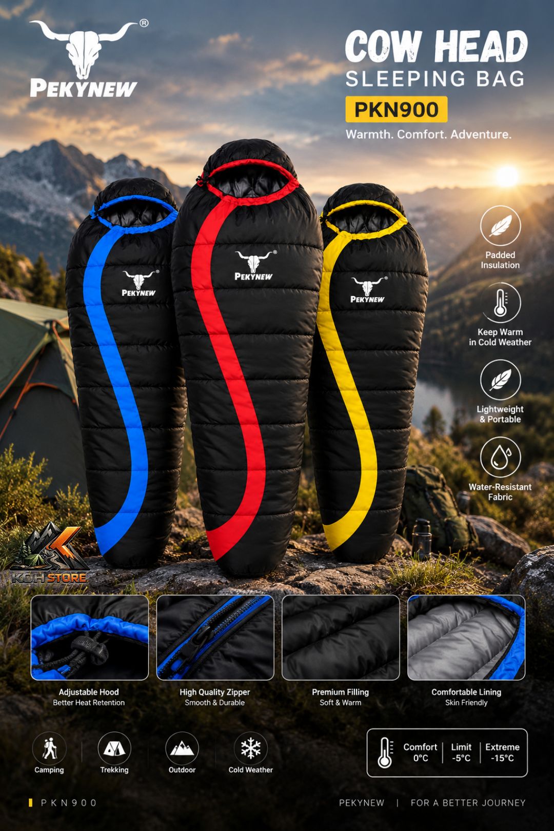 کیسه خواب کله گاوی PEKYNEW مدل pkn900