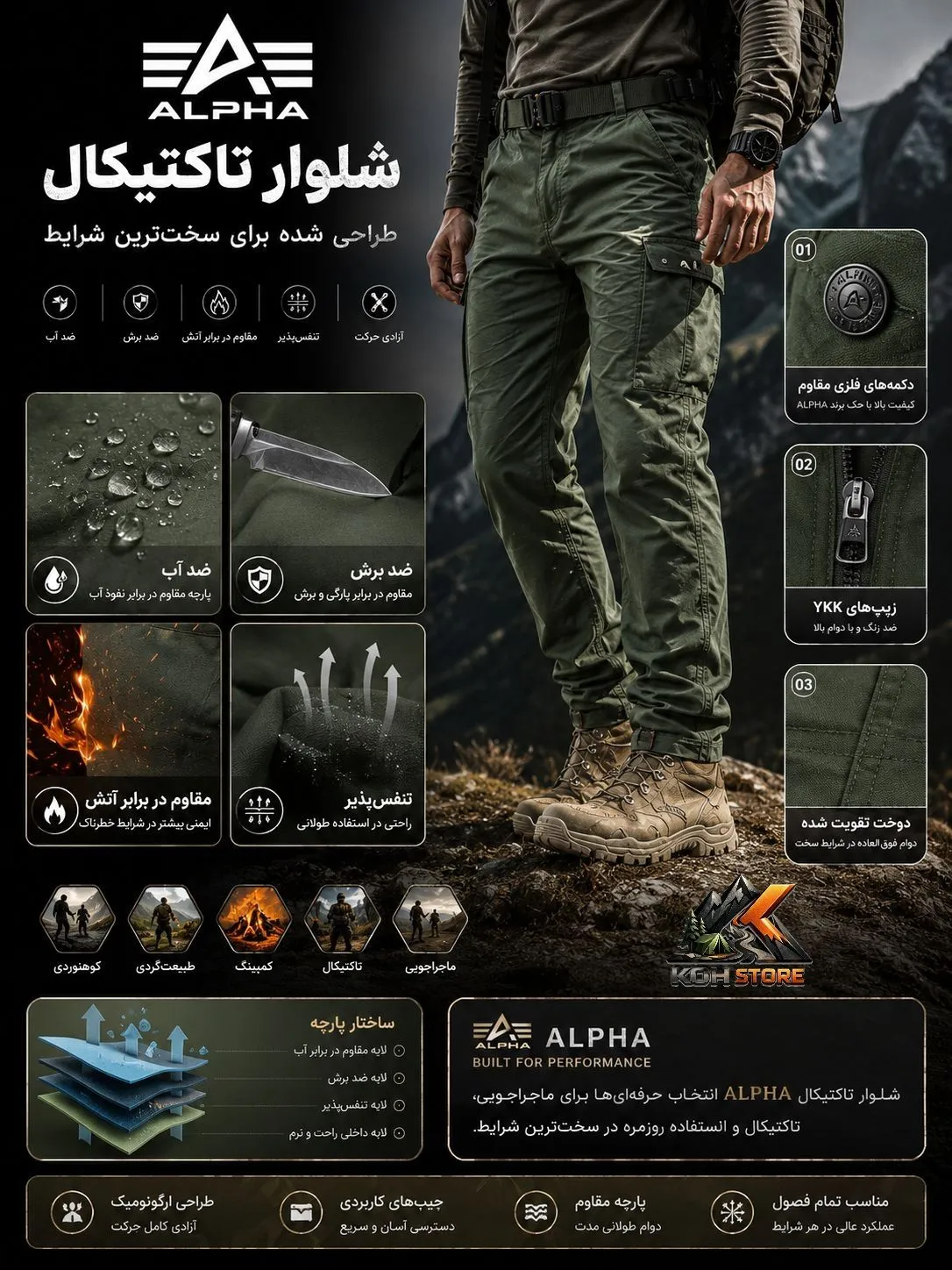 شلوار آلفا امریکایی اورجینال