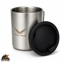 لیوان دوجداره استیل Snow Hawk درب‌دار 300 میلی‌لیتر