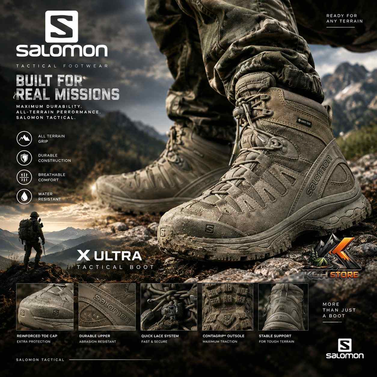 پوتین کوهنوردی و عملیاتی سالامون مدل Salomon Quest 4D Forces
