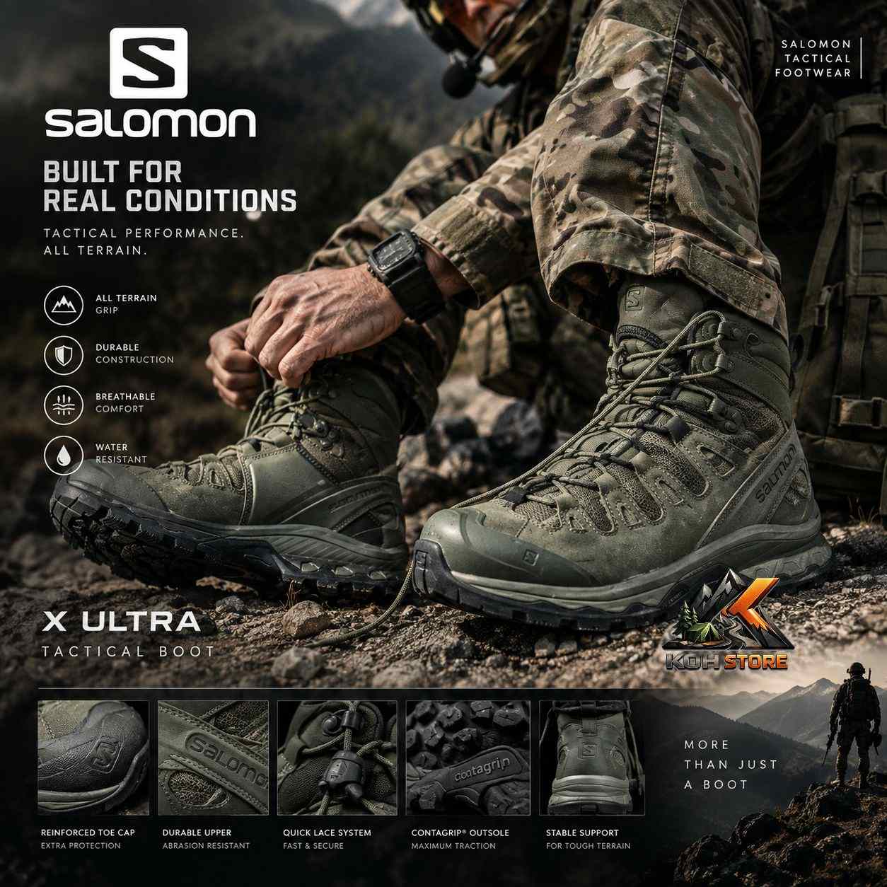 پوتین کوهنوردی و عملیاتی سالامون مدل Salomon Quest 4D Forces