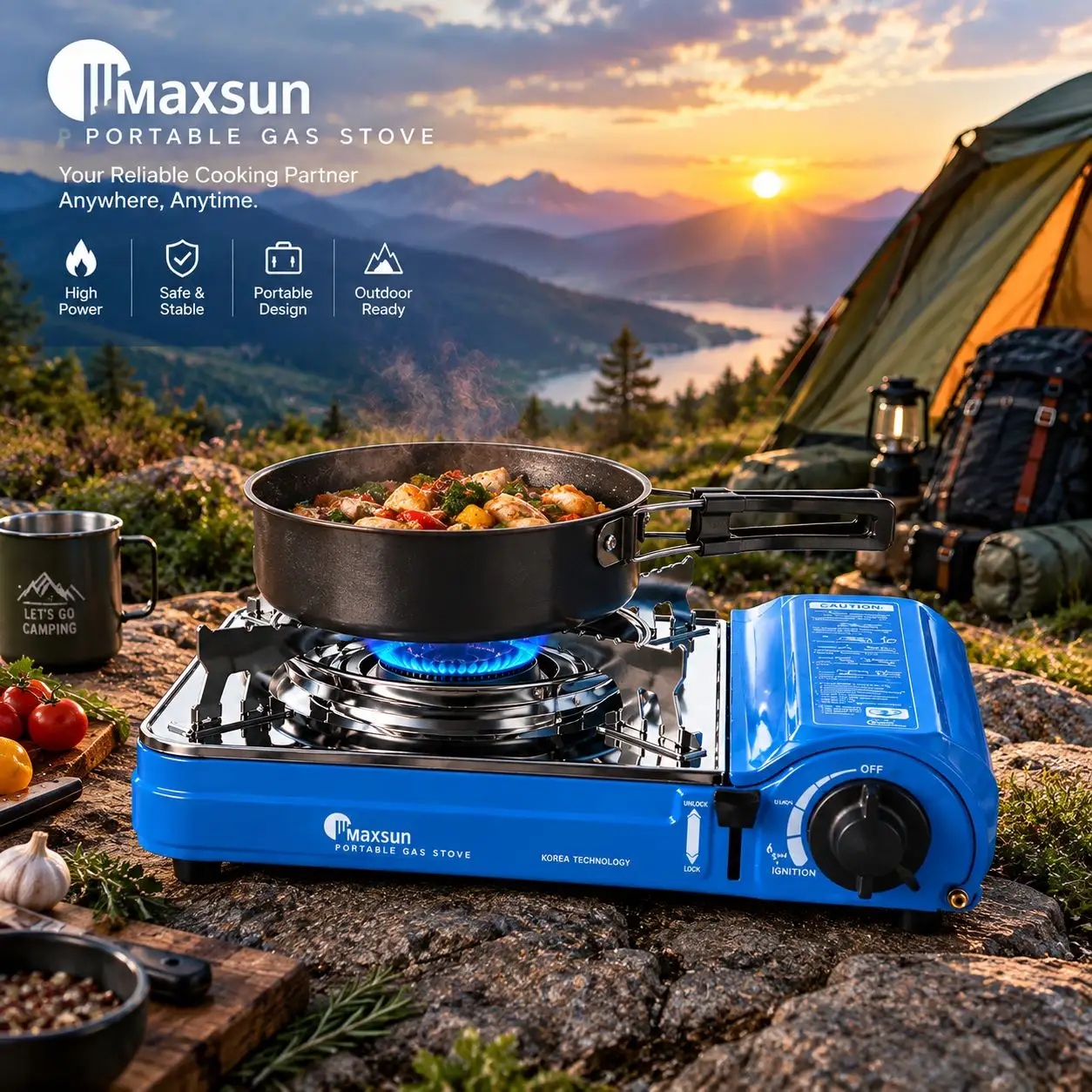 اجاق گاز سفری مکس‌سان مدل MS-3500S